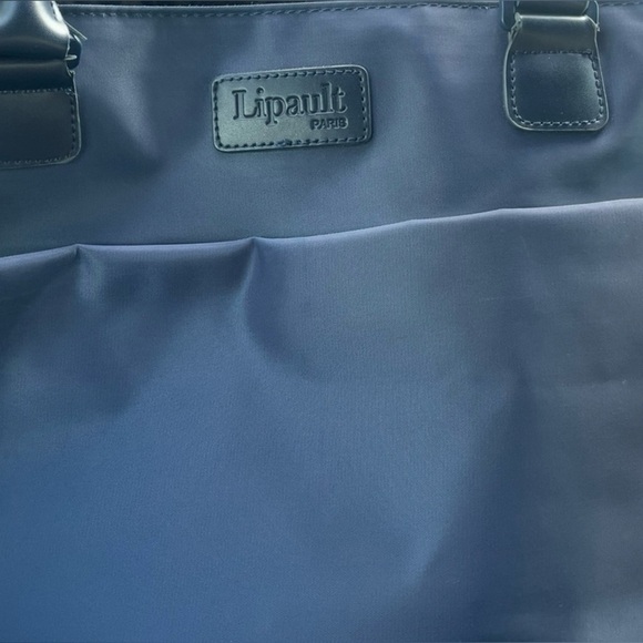 Lipault Paris Lady Shopper Tote Blue Color  Handle Trolley Sleeve Twill Nylon - Picture 7 of 13